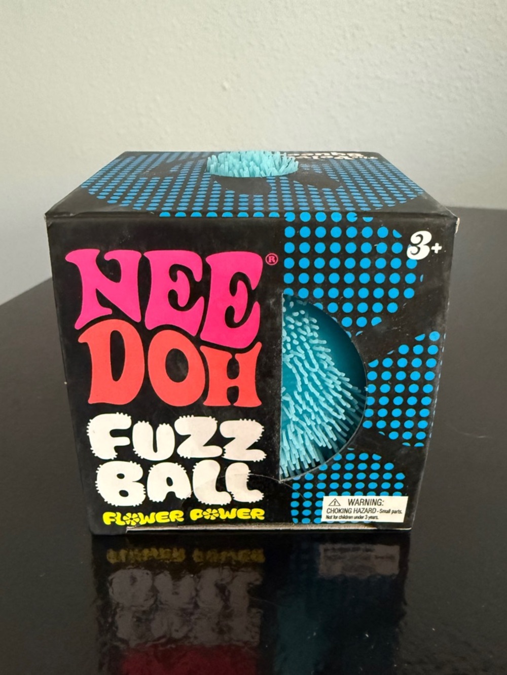 NeeDoh Fuzz Ball Flower Power Fidget Toy, Squishy Sensory- Blue